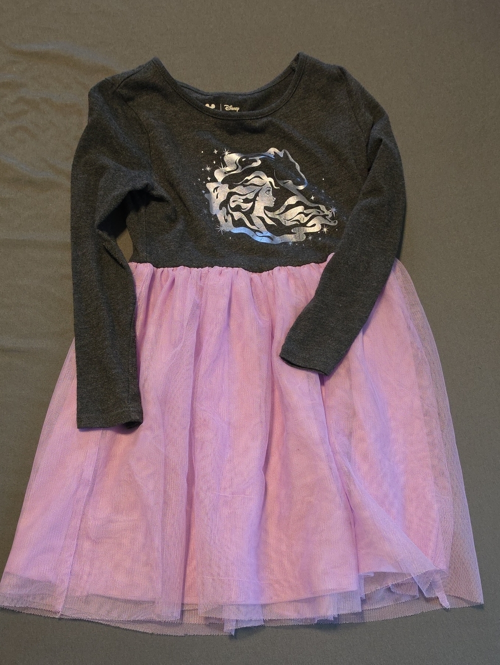 Disney Charcoal & Lavender Horse Graphic Tulle Dress